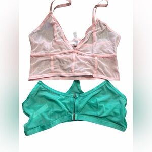 Auden Sheer Pink and Green Bralette Duo